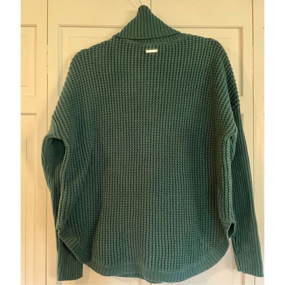 Michael Michael kors green chunky knit cowl neck pocket front sweater - Picture 6 of 10
